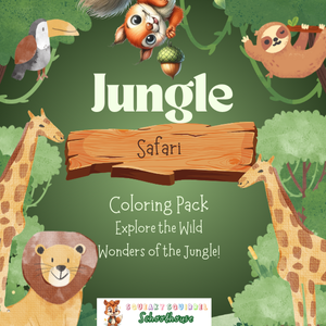 Jungle Safari Coloring Pack Web Image 1 SqueakySquirrelSchoolhouse.com