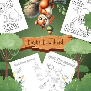 Jungle Safari Coloring Pack Web Image 2 SqueakySquirrelSchoolhouse.com