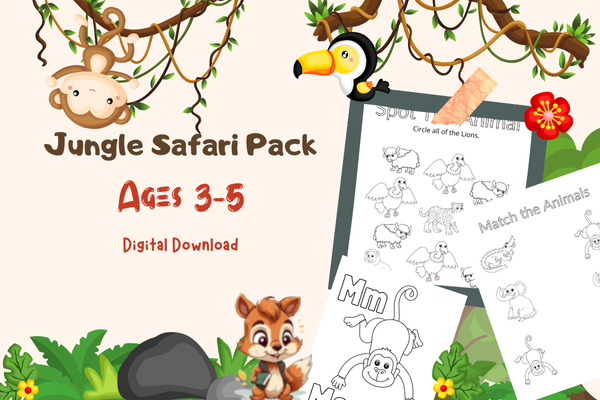 Jungle Safari Digital Pack Web Image SqueakySquirrelSchoolhouse.com