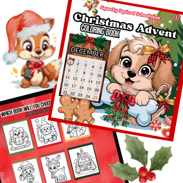 Christmas Advent Coloring Book Web Image SqueakySquirrelSchoolhouse.com