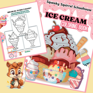 Ice Cream Coloring Book for Kids web Image SqueakySquirrelSchoolhouse.com