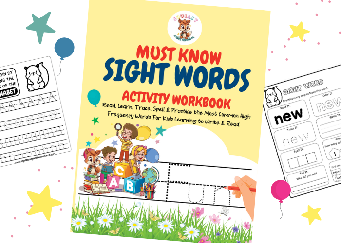 Must Know Sight Words Activity Workbook SqueakySquirrelSchoolhouse.com