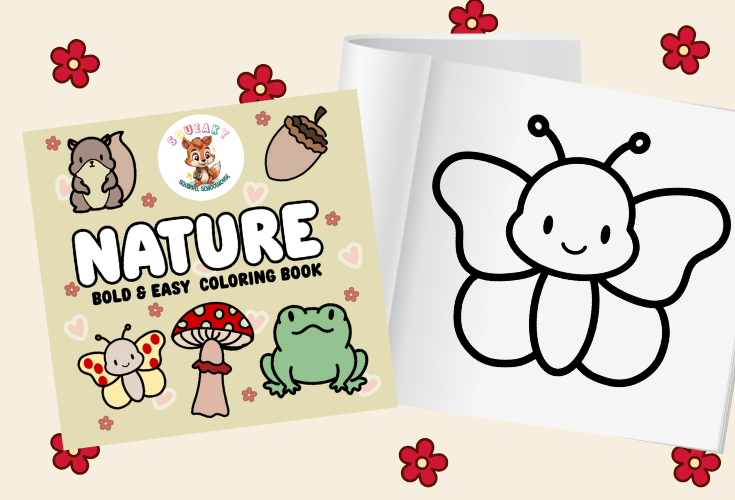 Nature Bold and Easy Coloring Book Image 500 www.SqueakySquirrelSchoolhouse.com
