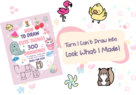 how to draw cute things book for kids squeakysquirrelschoolhouse.com 400x336 image