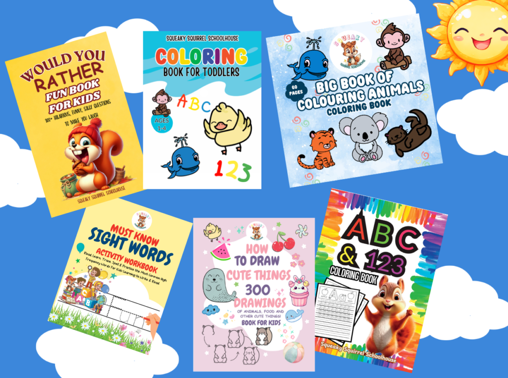 squeakysquirrelschoolhouse.com book images screen free kids activity books for parents teachers grandparents homeschool