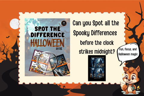 spot the difference halloween kids book squeakysquirrelschoolhouse.com image 480x320
