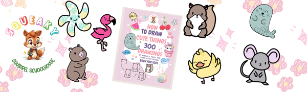 how to draw cute things banner image squeakysquirrelschoolhouse.com