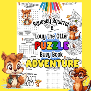squeaky squirrel and louy the otter puzzle busy book adventure image 300x300 squeakysquirrelschoolhouse.com