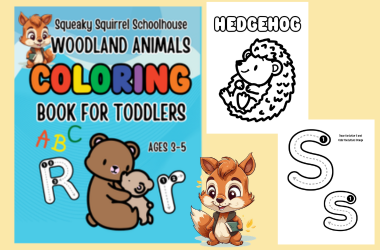 Home woodland animals coloring book image 380x250 squeakysquirrelschoolhouse.com
