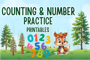 counting and numbers practice free printables 360x240 squeakysquirrelschoolhouse.com