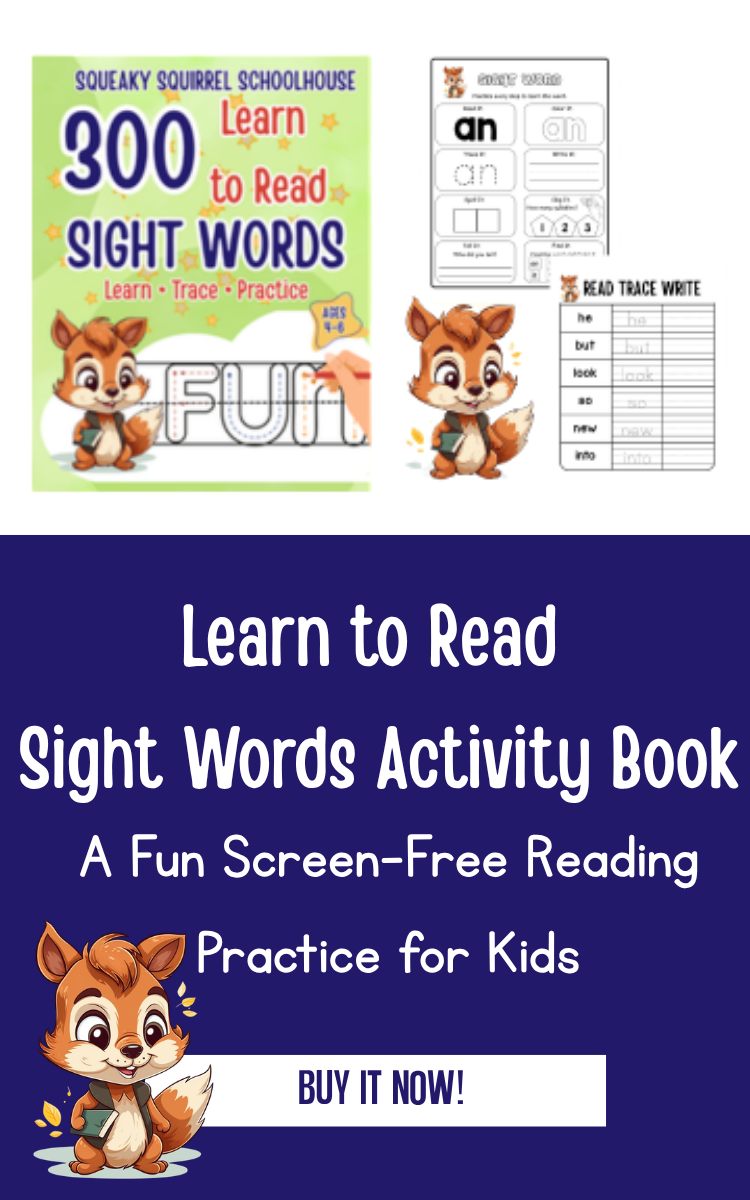 learn to read sight words activity book for kids with fun early reading and sight word activities squeakysquirrelschoolhouse.com