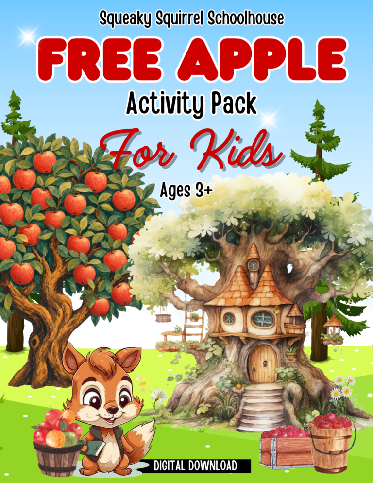 free apple activity pack for kids web image squeakysquirrelschoolhouse.com