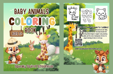 baby animals coloring book image 380x250 squeakysquirrelschoolhouse.com