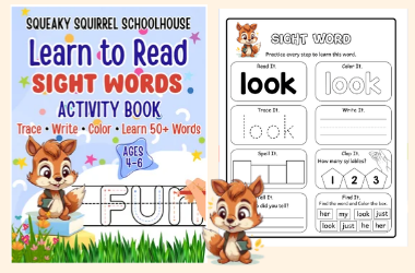 learn to read sight words activity book image 380x250 squeakysquirrelschoolhouse.com