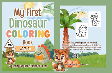 my first dinosaur coloring book image 380x250 squeakysquirrelschoolhouse.com