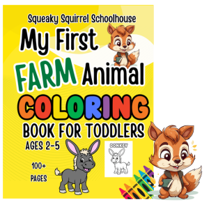 my first farm animals coloring book for toddlers squeakysquirrelschoolhouse.com 300x300 image