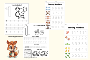 my first number tracing adventure my first number tracing adventure Squeaky SquirrelSchoolhouse.com number learning printable for kids