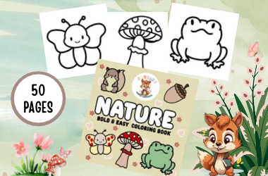 nature bold easy coloring image image 380x250 squeakysquirrelschoolhouse.com
